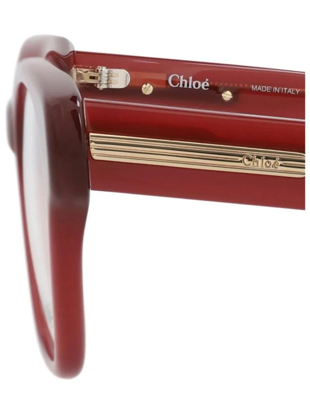 New Chloé Women's Eyeglasses Square Rectangle Bio Acetate Frame Burgundy Eye